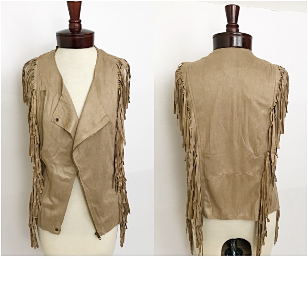 Boho Festival FringeSuede Tan Vest SML - Picture 5 of 7